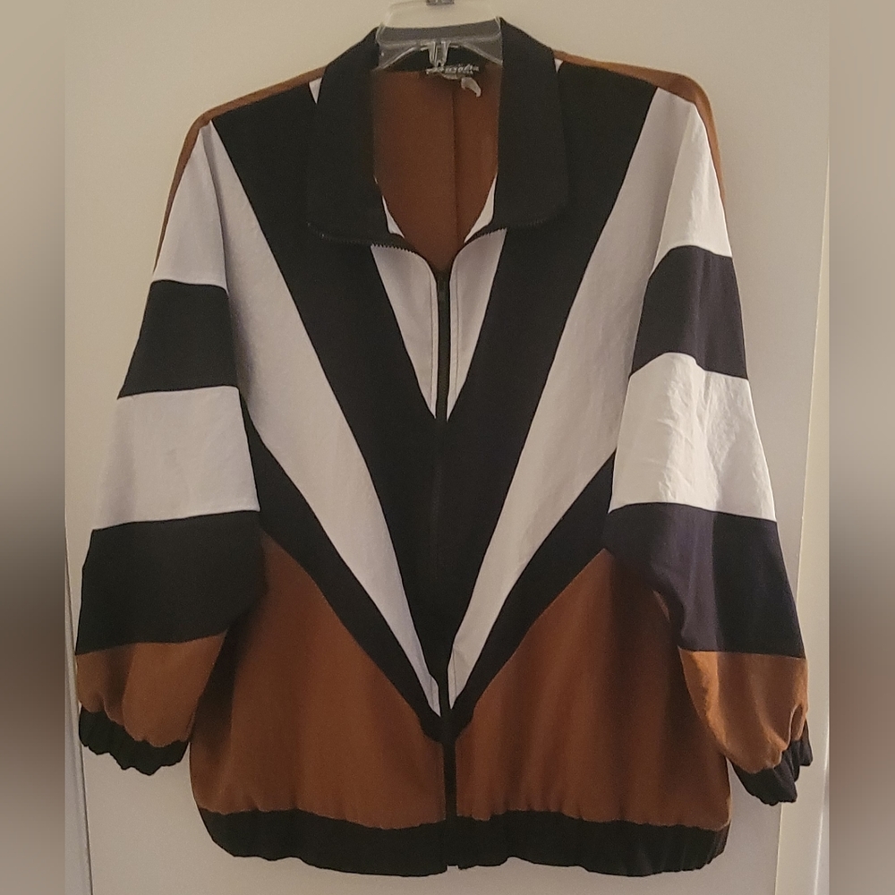 Womens Windbreaker Jacket Stunning Color Sz 1X